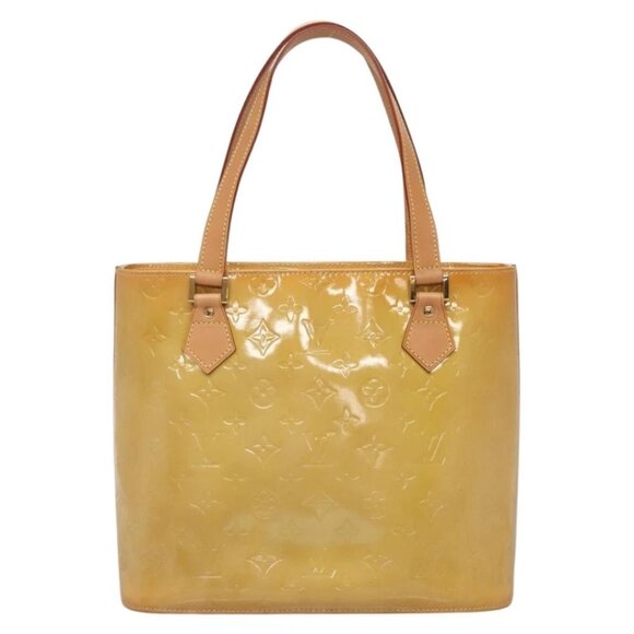 LOUIS VUITTON Monogram Vernis Houston Hand Bag Beige M91004 LV Auth SW1452 - Picture 1 of 16